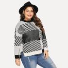 Romwe Plus Drop Shoulder Slit Side Jumper