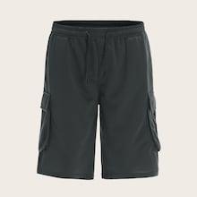 Romwe Guys Pocket Side Drawstring Waist Shorts