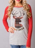 Romwe Raglan Sleeve Deep V Neck T-shirt