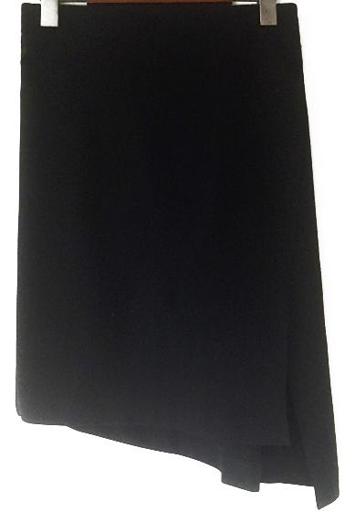 Romwe Split Asymmetrical Black Skirt