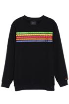 Romwe Colorful Strip & Star Sweatshirt