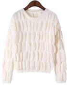 Romwe Puff Sleeve White Sweater