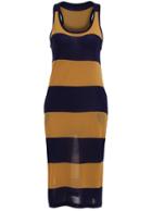 Romwe Scoop Neck Striped Dress