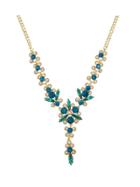 Romwe Blue Elegant Flower Wedding Necklace For Women