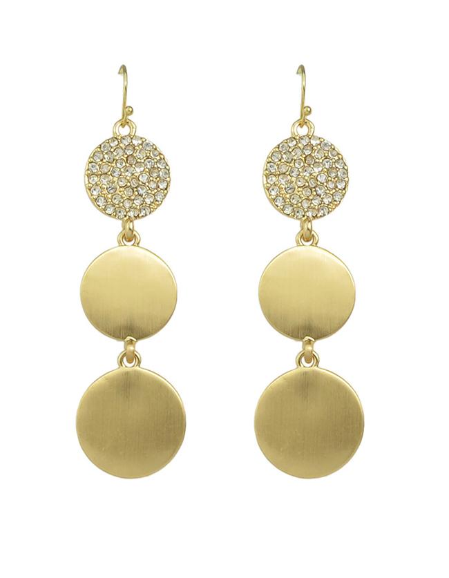Romwe Round Shape Long Drop Earrings