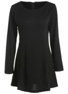 Romwe Long Sleeve Back Zipper Dress