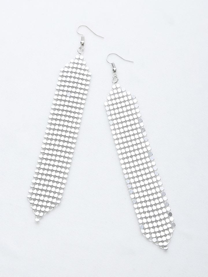 Romwe Sequin Detail Drop Earrings