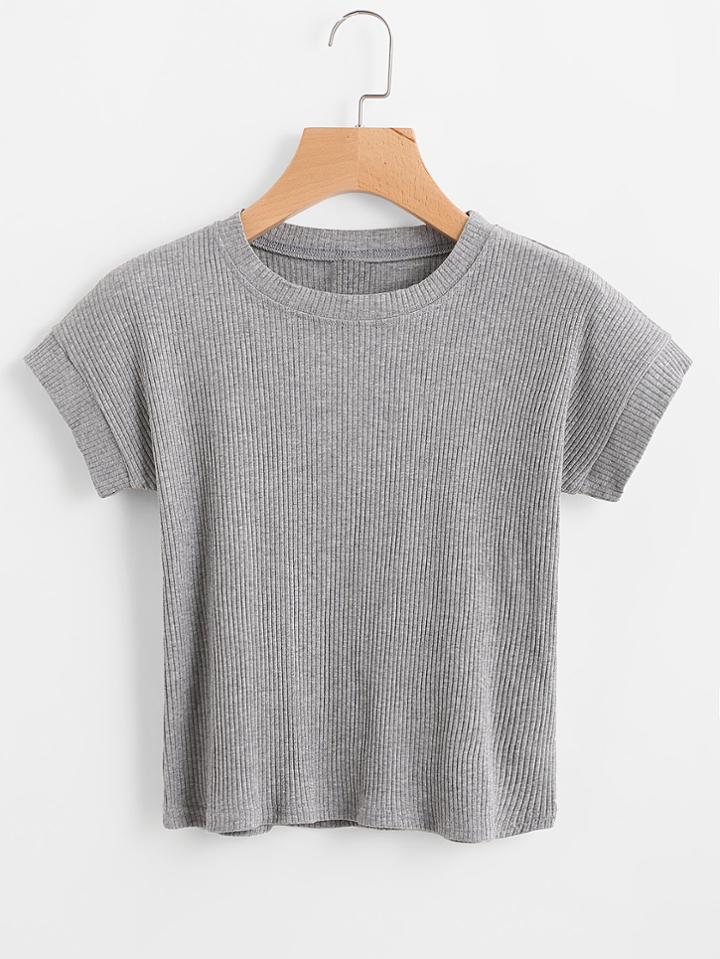 Romwe Ribbed Tee