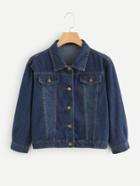 Romwe Slogan Print Back Denim Jacket