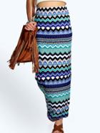 Romwe Geometric Print Straight Skirt