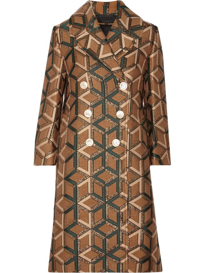 Romwe Multicolor Lapel Long Sleeve Pockets Print Coat