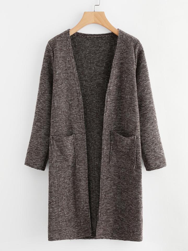 Romwe Dual Pocket Knit Long Cardigan