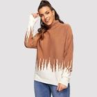 Romwe Two-tone Rolled Up Neck Jumper