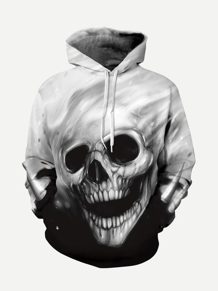 Romwe Halloween Print Hoodie