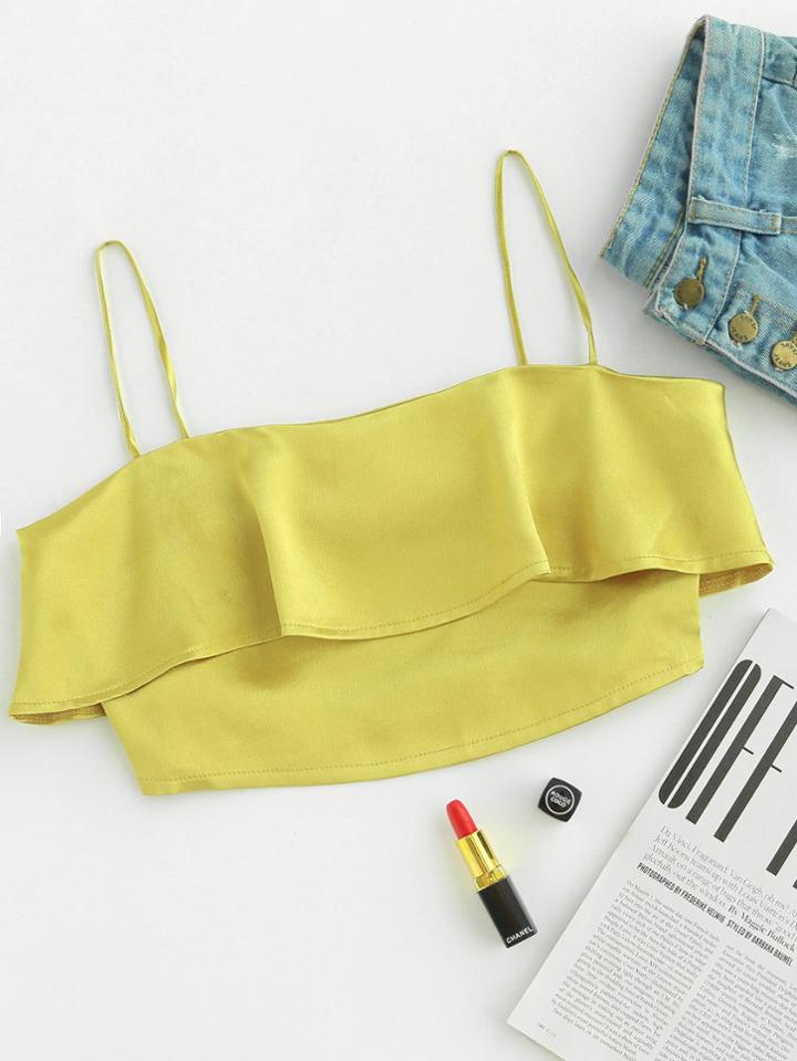 Romwe Layered Crop Cami Top
