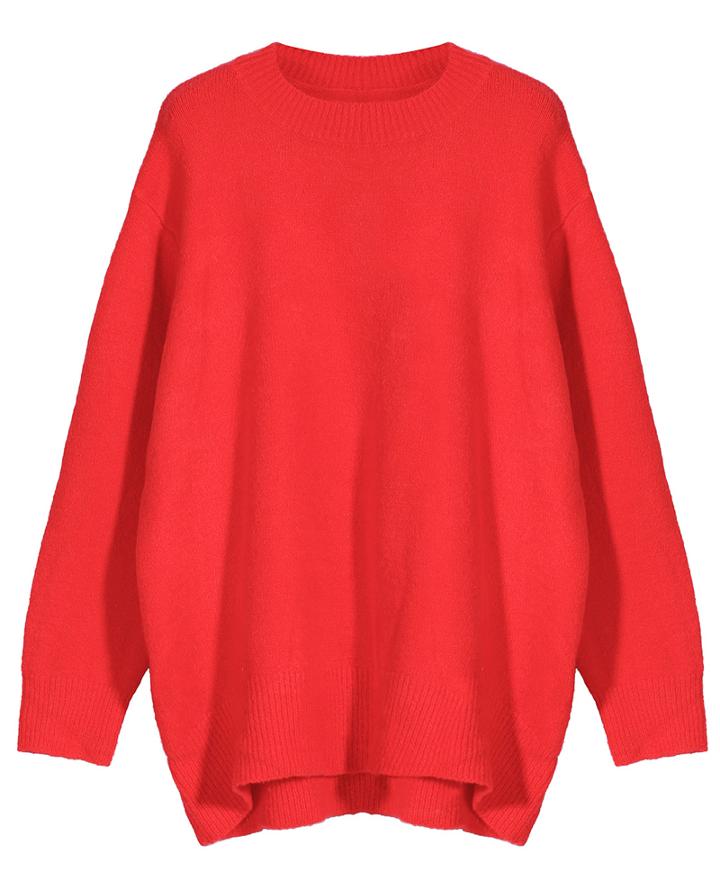 Romwe Loose Knit Red Sweater