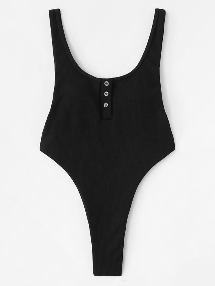 Romwe High Leg Tank Swimsuit