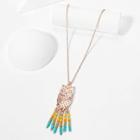 Romwe Owl Pendant Chain Necklace