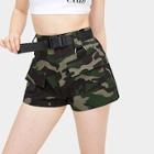 Romwe Camouflage Print Belted Shorts