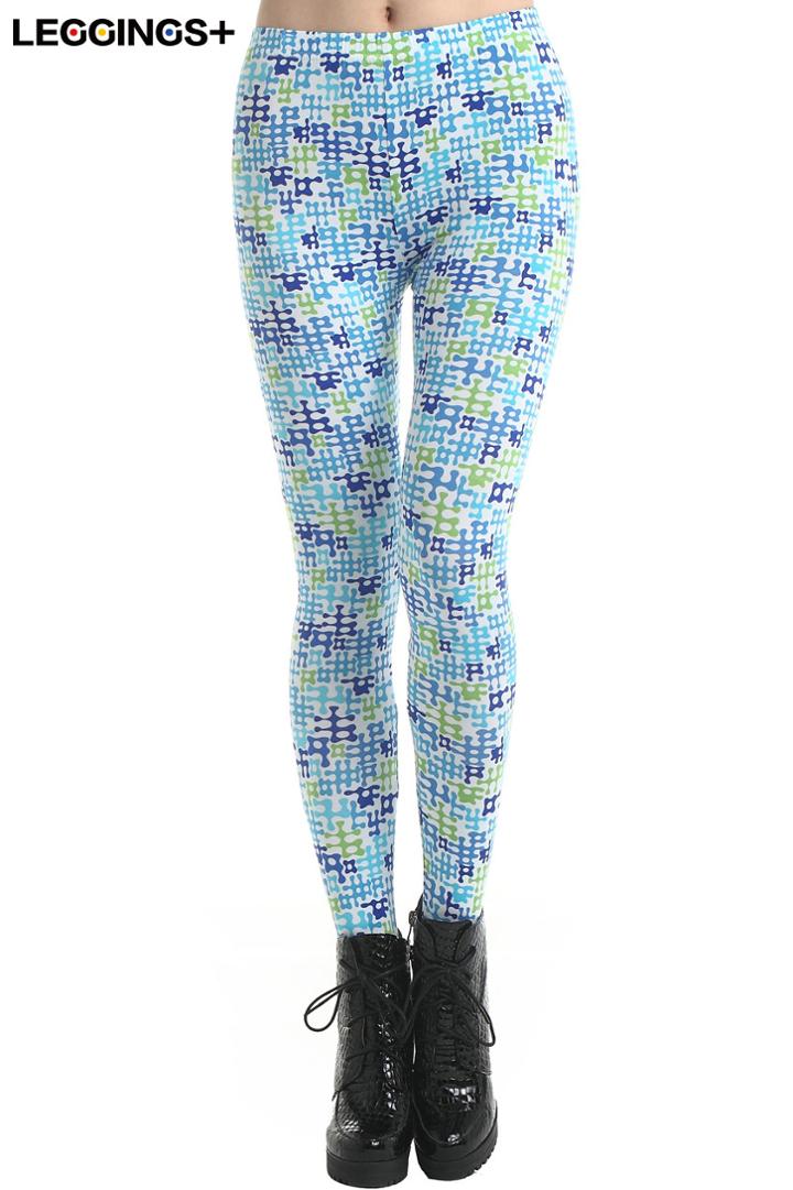 Romwe Romwe Totem Print Blue Color Leggings