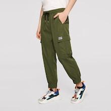 Romwe Guys Letter Pocket Patched Elastic Hem Pants