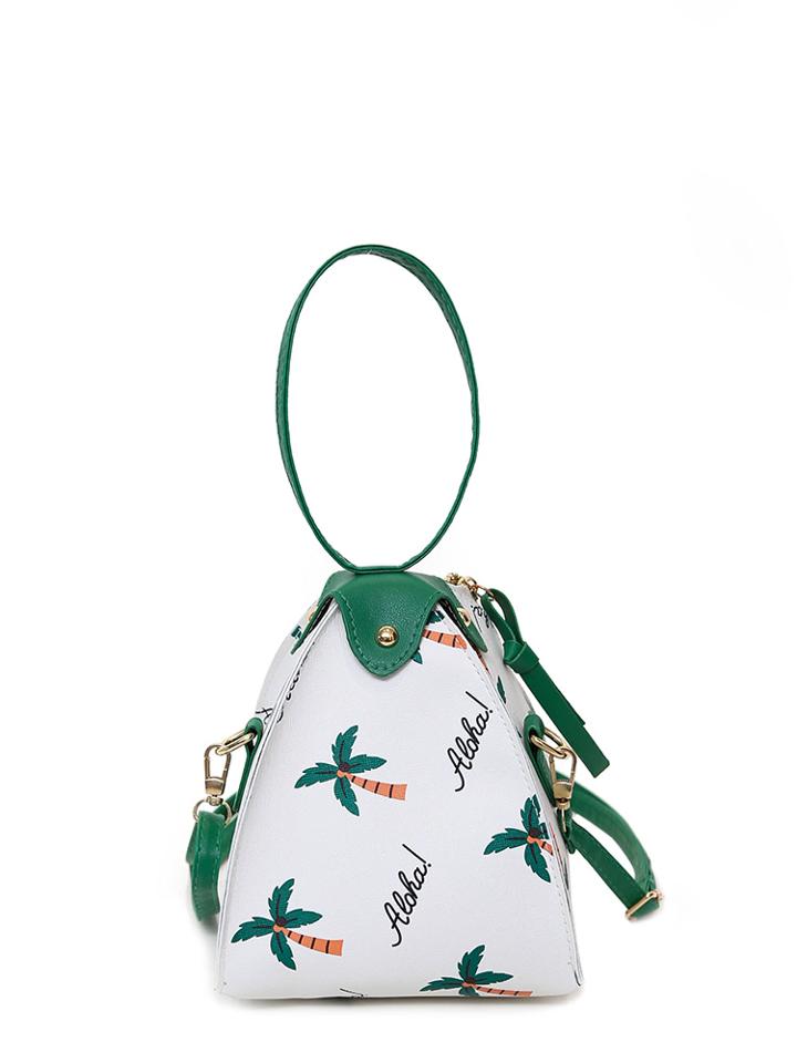 Romwe Coconut Trees Print Shoulder Bag