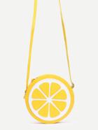 Romwe Yellow Lemon Shaped Crossbody Bag