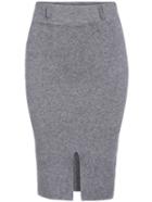 Romwe Slit Bodycon Grey Skirt