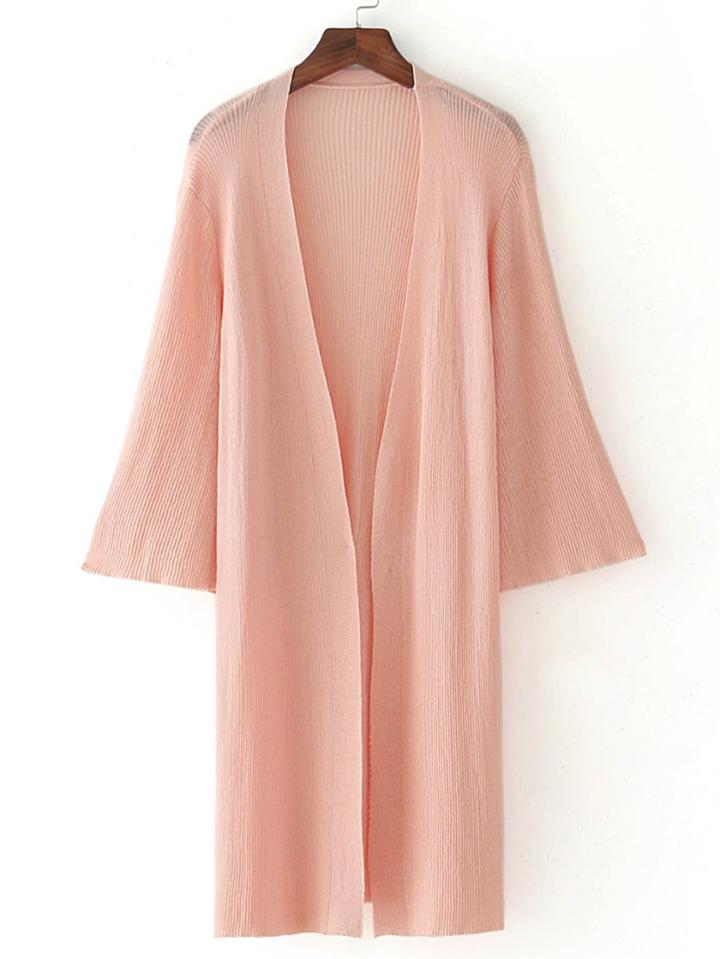 Romwe 3/4 Sleeve Open Front Cardigan