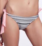 Romwe Black White Geometric Print Knotted Bikini Pant