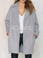 Romwe Grey Long Sleeve Lapel Coat