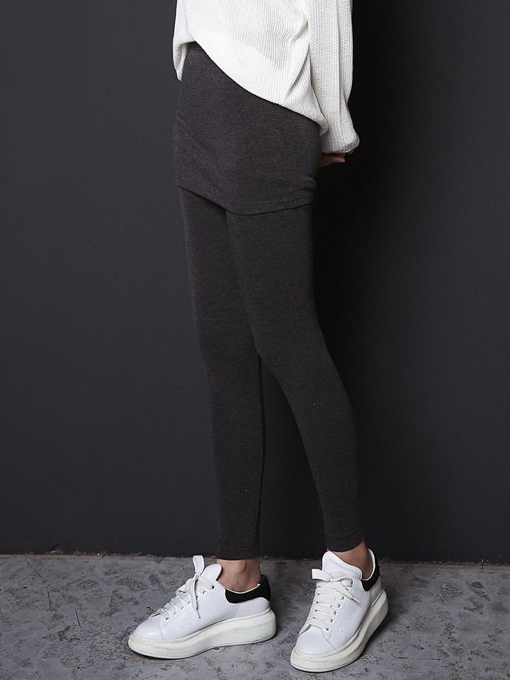Romwe Dark Grey Skinny Fashion Skirt Leggings