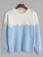 Romwe Color Block Beaded Sweater