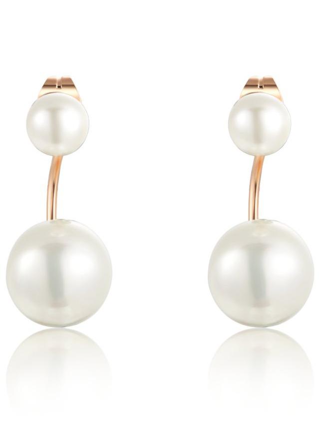 Romwe White Pearl Earring