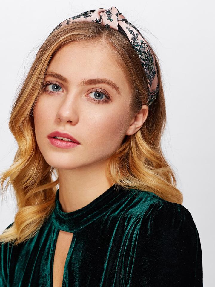 Romwe Paisley Print Knot Design Headband