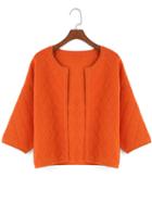 Romwe Long Sleeve Diamond Pattern Knit Coat