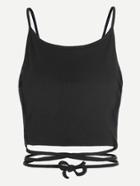 Romwe Criss Cross Lace Up Detail Cami Top