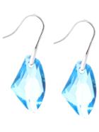 Romwe Blue Diamond Drop Earrings