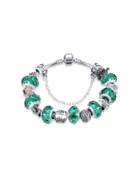 Romwe Flower Detail Chain Bracelet With Crystal