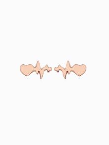 Romwe Heartbeat Design Stud Earrings
