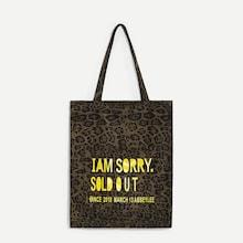 Romwe Leopard And Slogan Print Suede Tote Bag