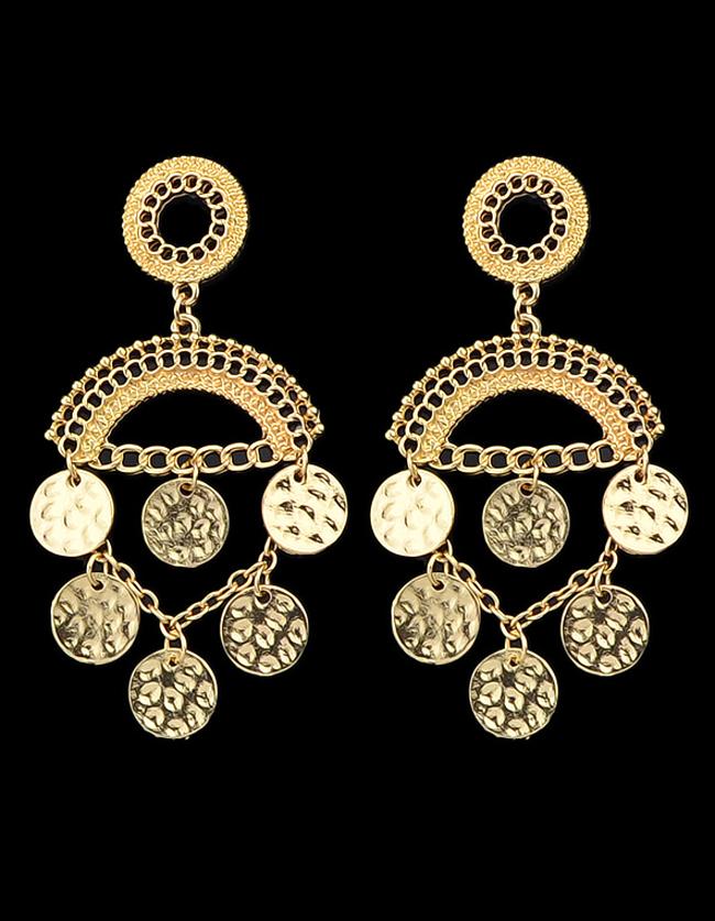 Romwe New Coming Cheap Women Gold Plated Antique Style Chandelier Earrings