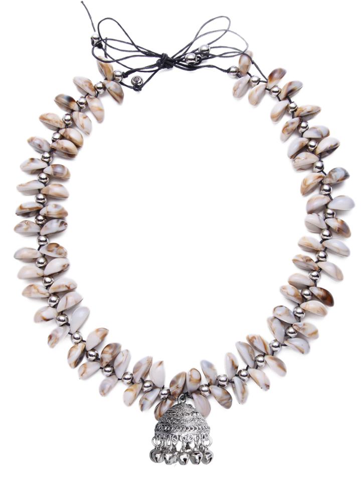 Romwe Cowrie Shell Bell Pendant Statement Necklace