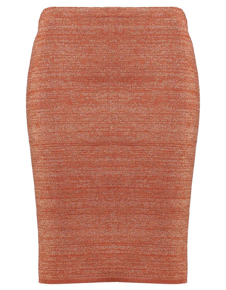 Romwe Slim Knit Bodycon Khaki Skirt