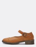 Romwe Curved Cut Vamp Brown Mary Jane Flats