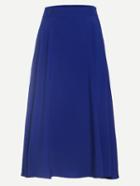 Romwe Royal Blue A-line Midi Skirt
