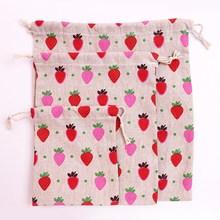 Romwe Strawberry Print Beam Storage Bag 3pcs