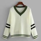 Romwe Stripe Contrast Sweater