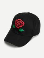 Romwe Rose Embroidered Baseball Cap