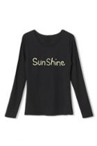 Romwe Sunshine Print Long Sleeved T-shirt
